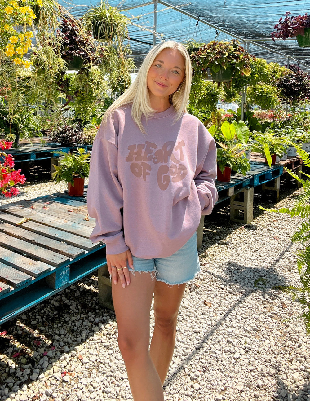 Heart of God Wistful Mauve Unisex Crewneck