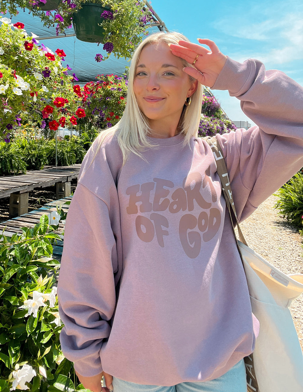 Heart of God Wistful Mauve Unisex Crewneck