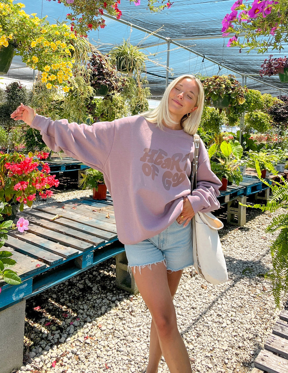 Heart of God Wistful Mauve Unisex Crewneck