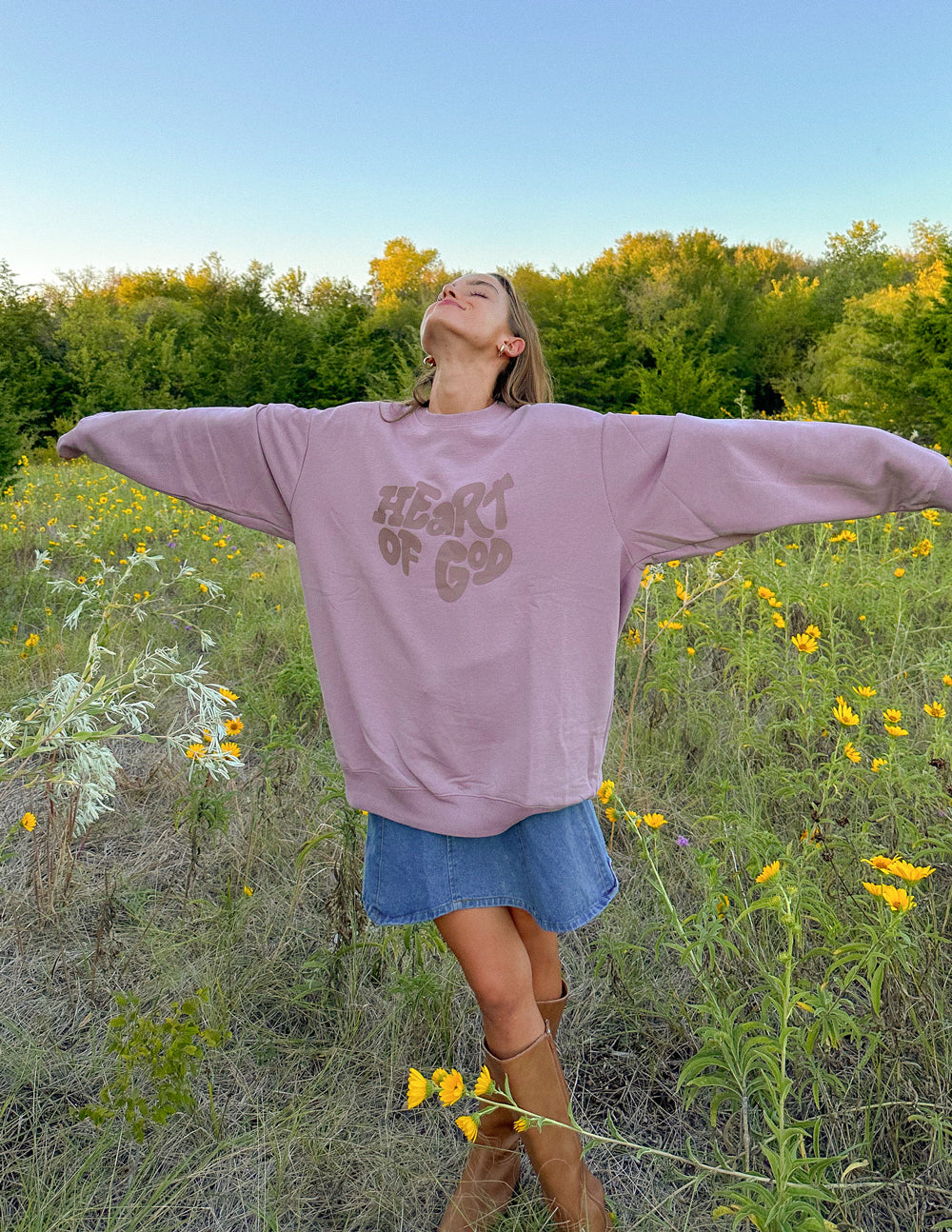 Heart of God Wistful Mauve Unisex Crewneck