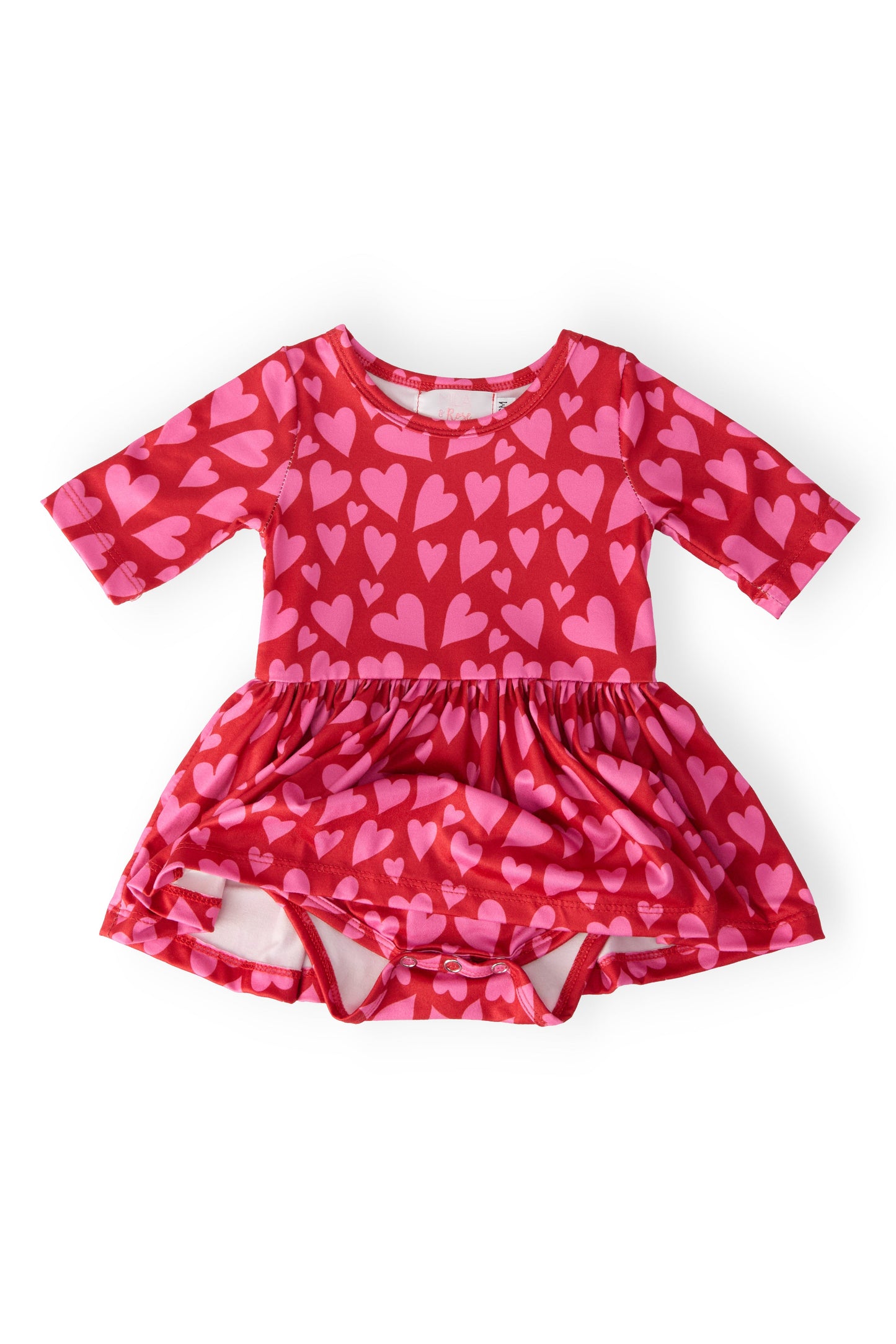 Hearts & Hugs 3/4 Sleeve Twirl Bodysuit Baby Wear Mila & Rose