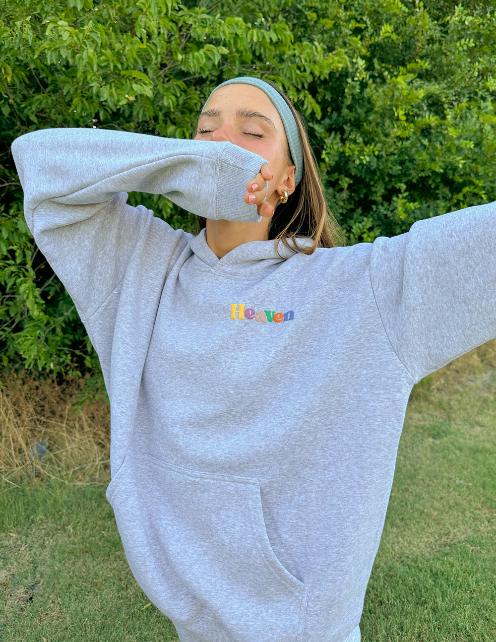 Heather Grey Unisex Hoodie Relaxed Fit Heaven