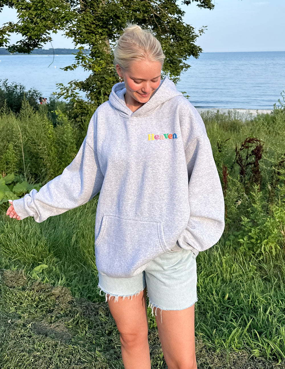 Heather Grey Unisex Hoodie Relaxed Fit Heaven