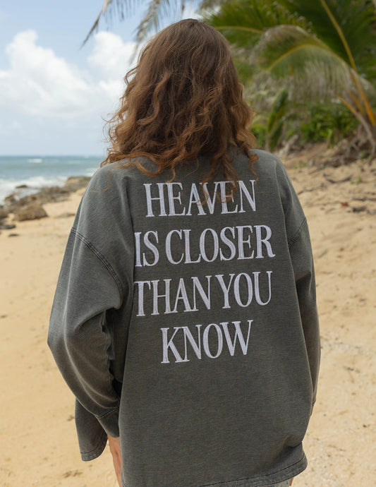 Vintage Black Acid Wash Oversized Shacket Heaven Is Closer