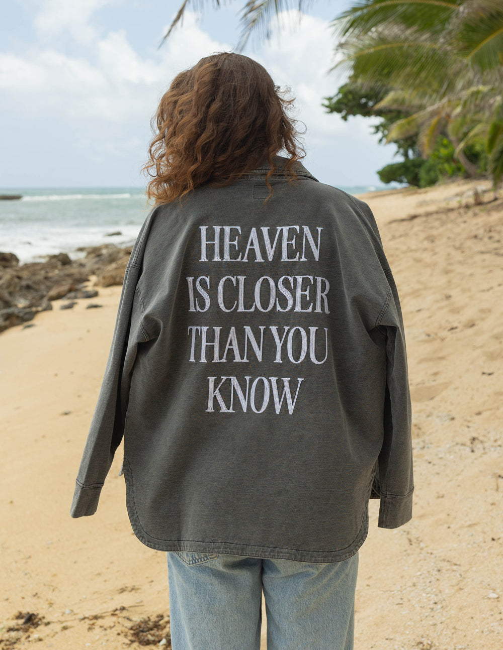 Vintage Black Acid Wash Oversized Shacket Heaven Is Closer