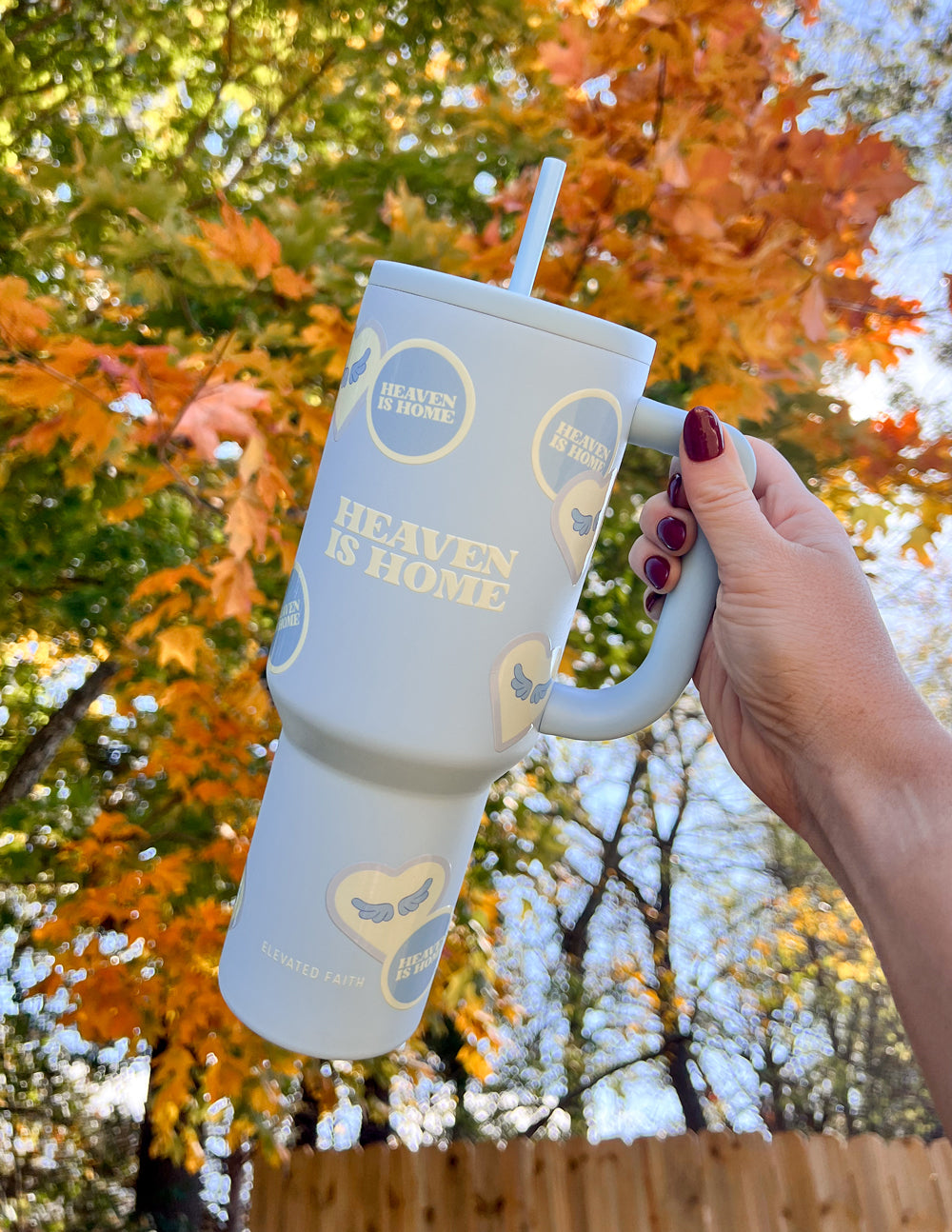 Ascend 40 oz Stainless Steel Tumbler with Leak-Proof Lid Heaven Is Home