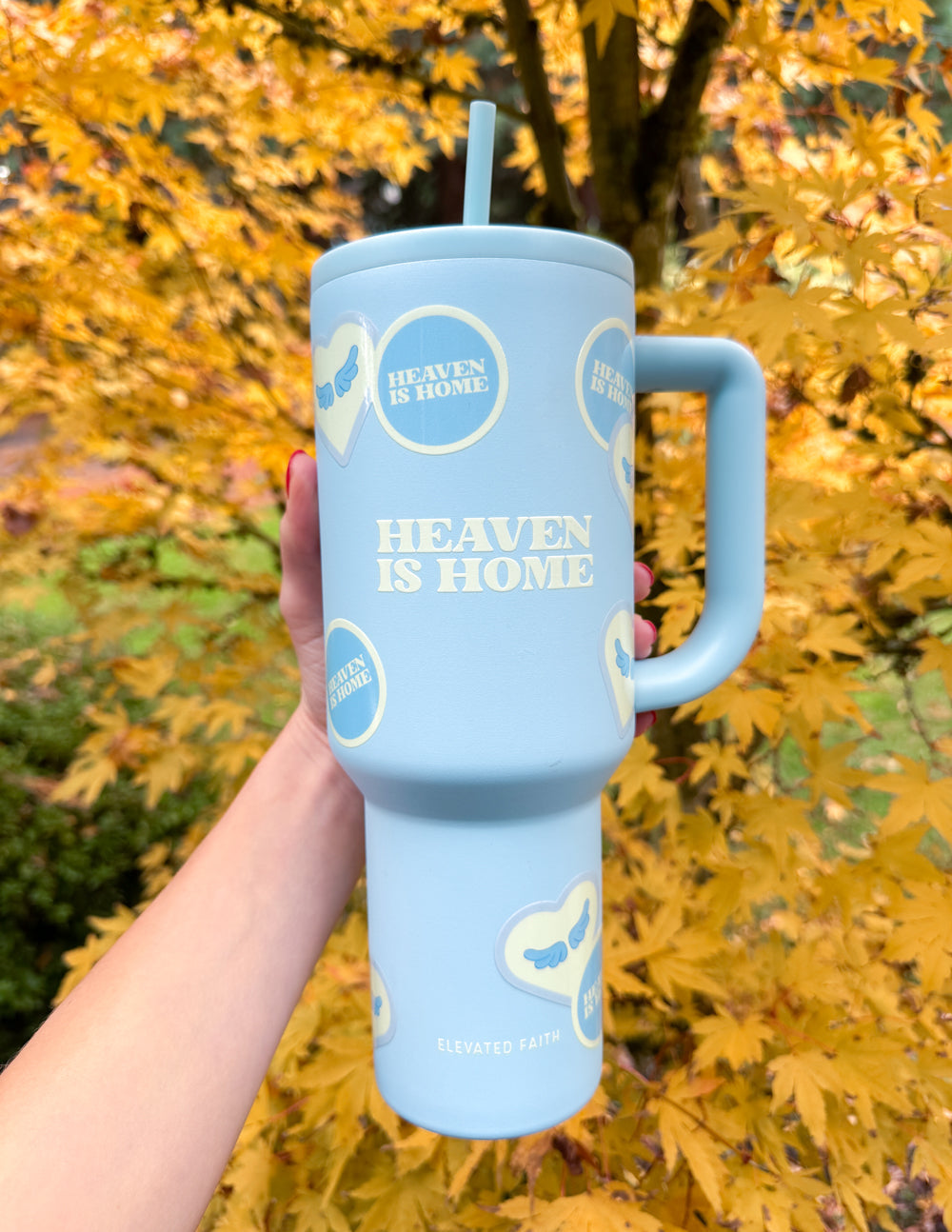Ascend 40 oz Stainless Steel Tumbler with Leak-Proof Lid Heaven Is Home