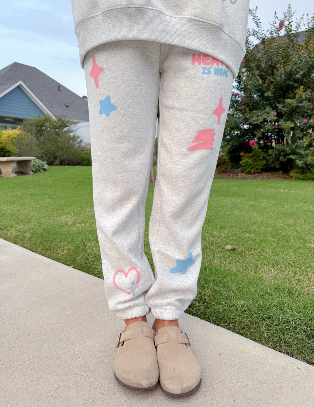 Unisex Heather Grey Sweatpant Relaxed Fit Heaven Is Real