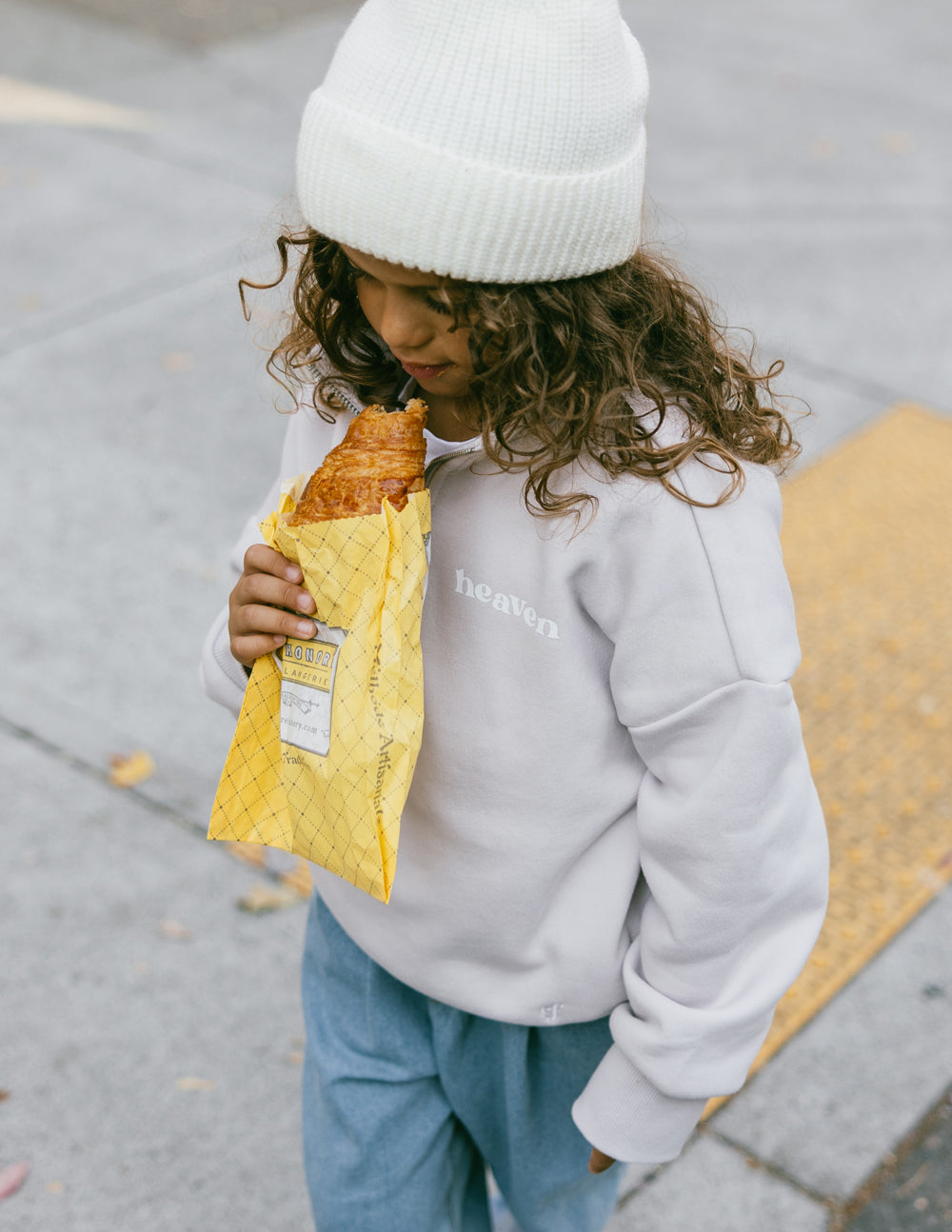 Kids Half-Zip Grey Lilac Oversized Fit Heaven Kids