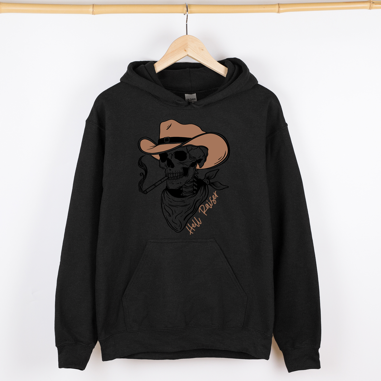 Hell Raiser Skeleton Graphic Hoodie Vintage Style Hooded Sweatshirt