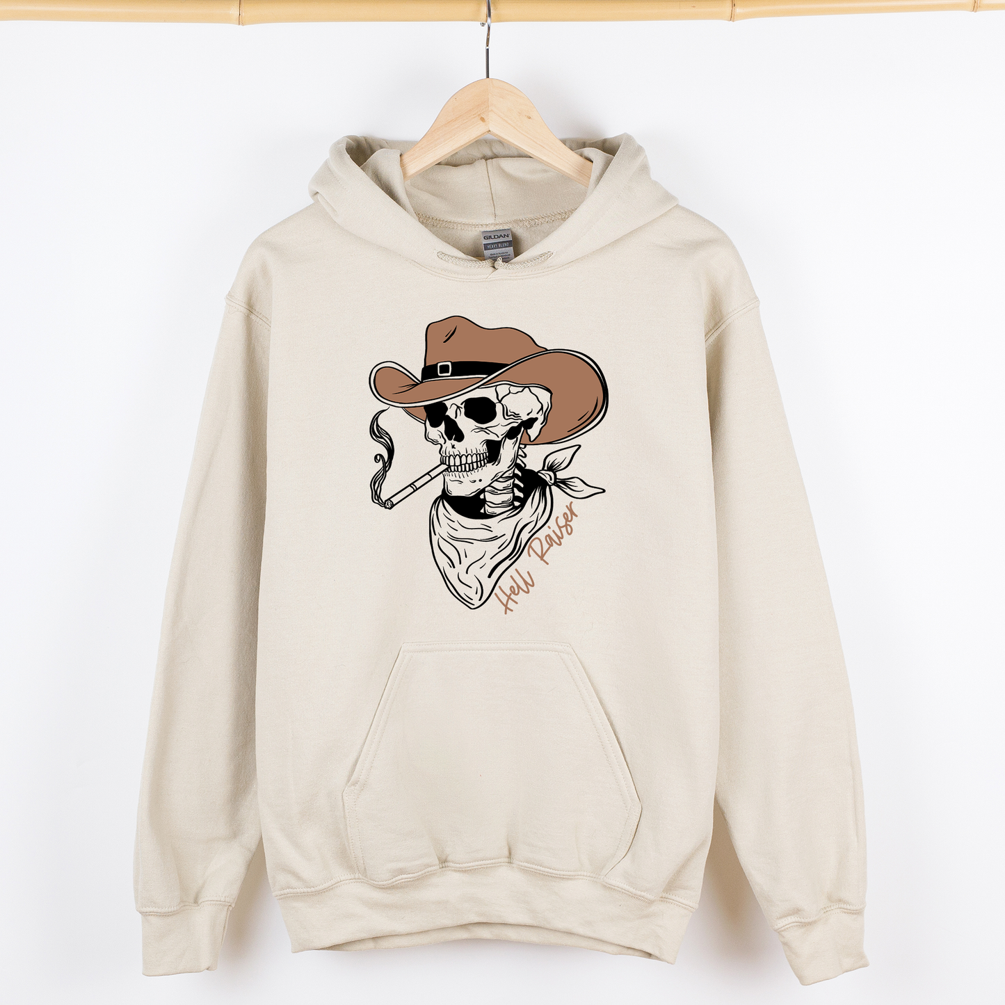 Hell Raiser Skeleton Graphic Hoodie Vintage Style Hooded Sweatshirt
