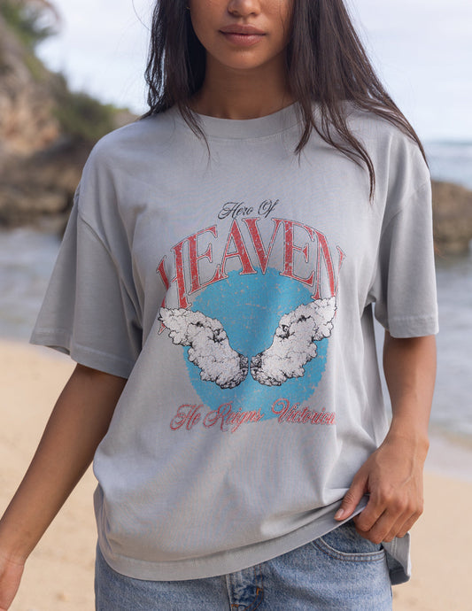 Oversized Mirage Grey Unisex Tee Hero of Heaven