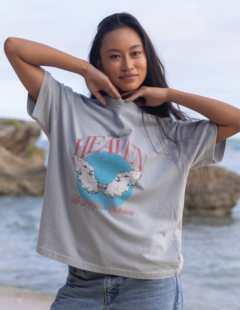 Oversized Mirage Grey Unisex Tee Hero of Heaven
