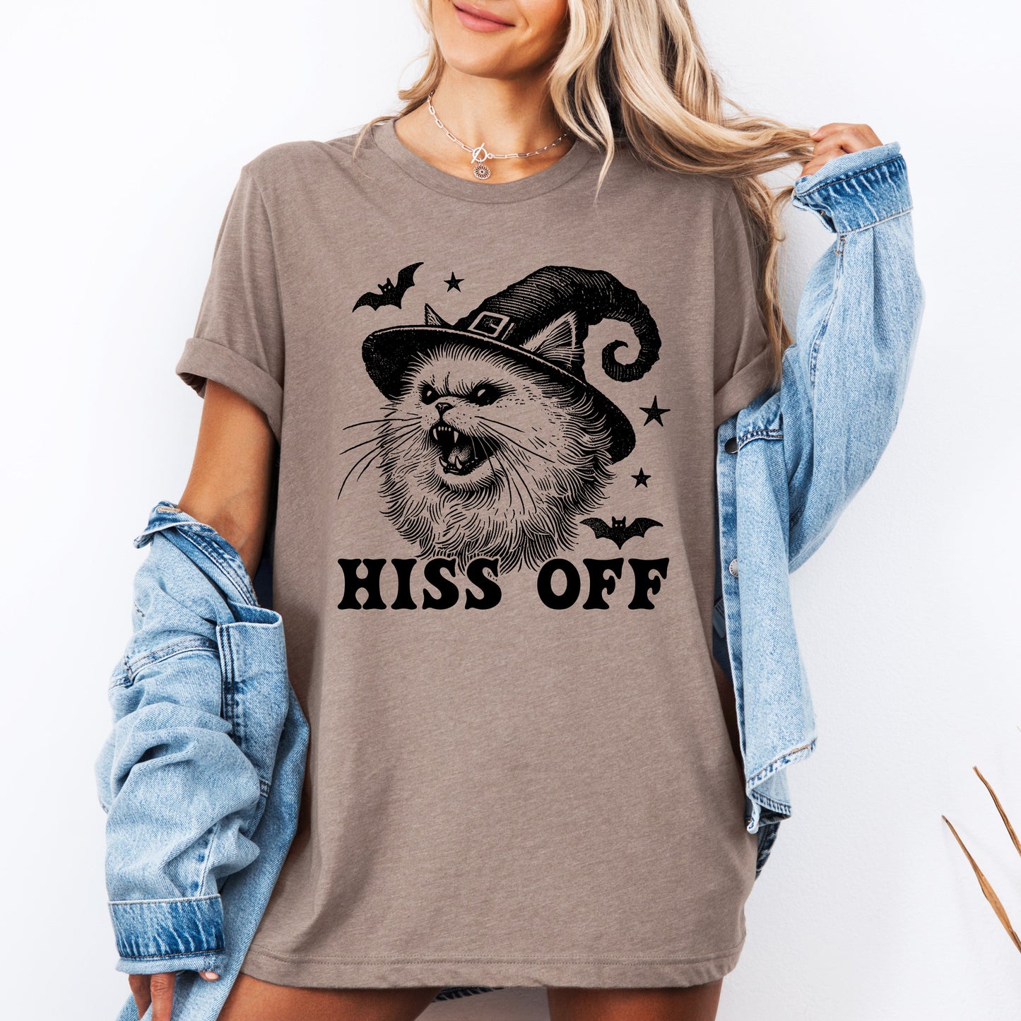 Hiss Off Cat Halloween Witch Funny Graphic Tee Refinery Number One