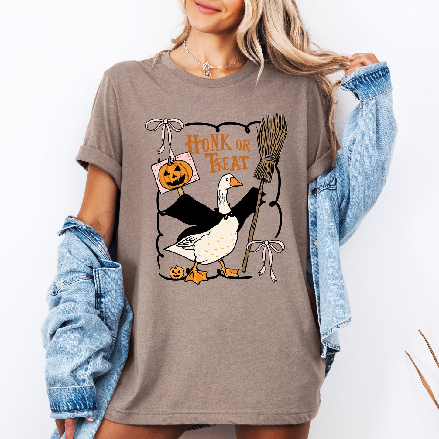 Honk or Treat Cute Goose Halloween Witch Tshirt Refinery Number One