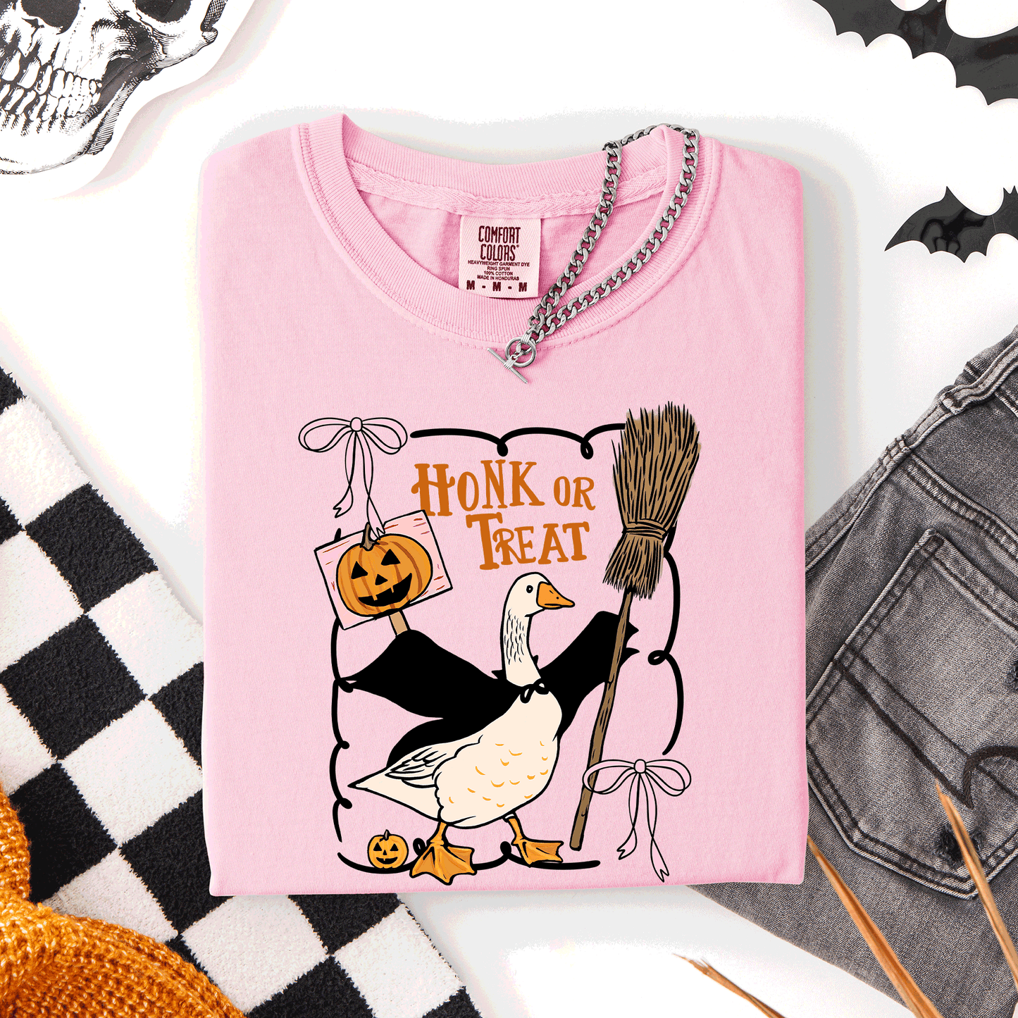 Honk or Treat Cute Goose Halloween Witch Comfort Colors T-Shirt Refinery Number One