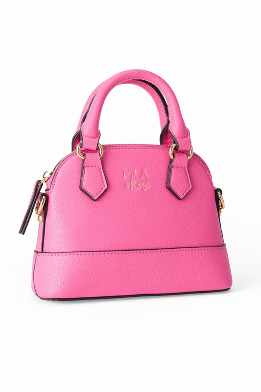 Hot Pink Crossbody Purse Girl's Vegan PU Leather Mila & Rose