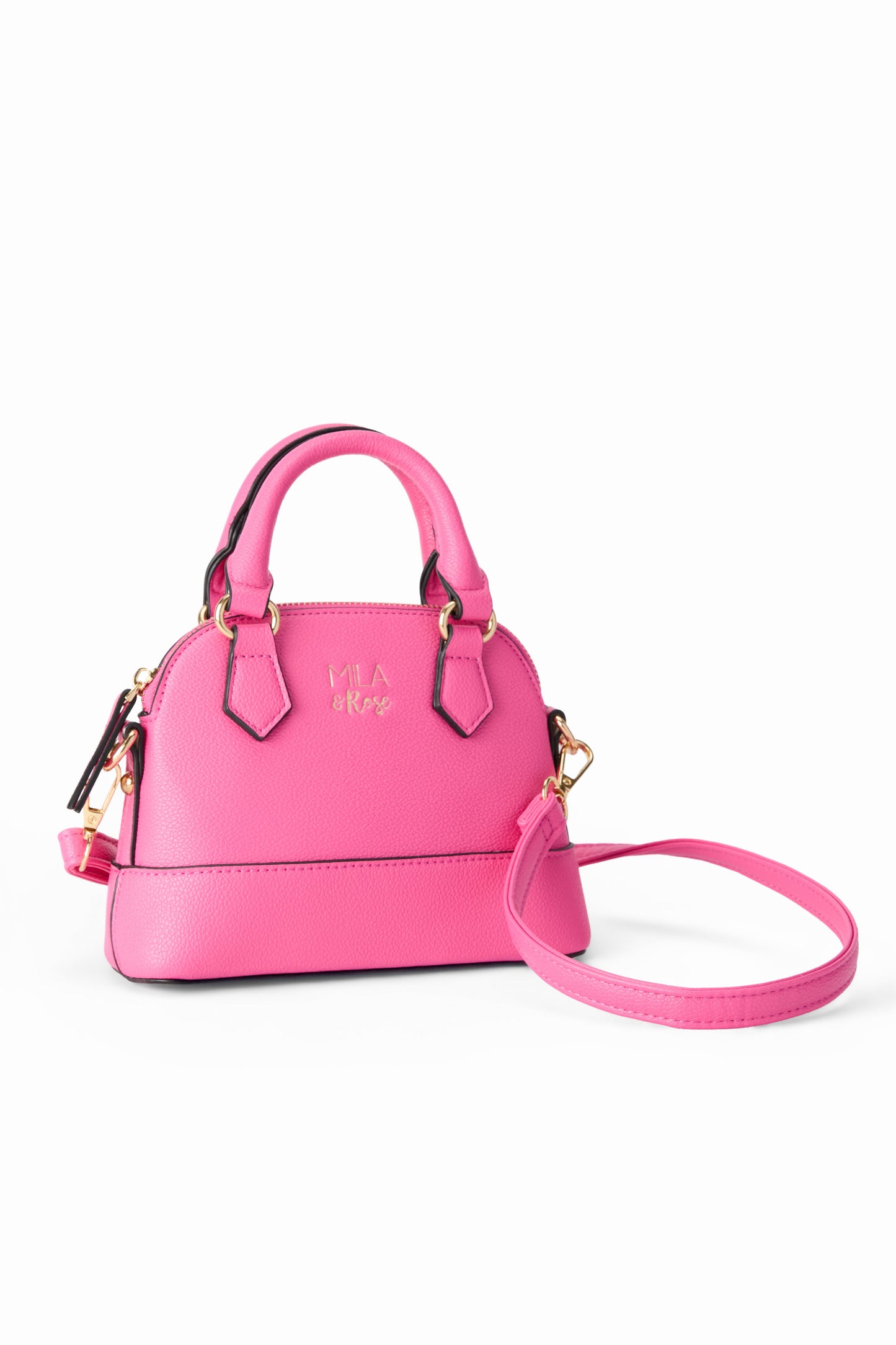 Hot Pink Crossbody Purse Girl's Vegan PU Leather Mila & Rose