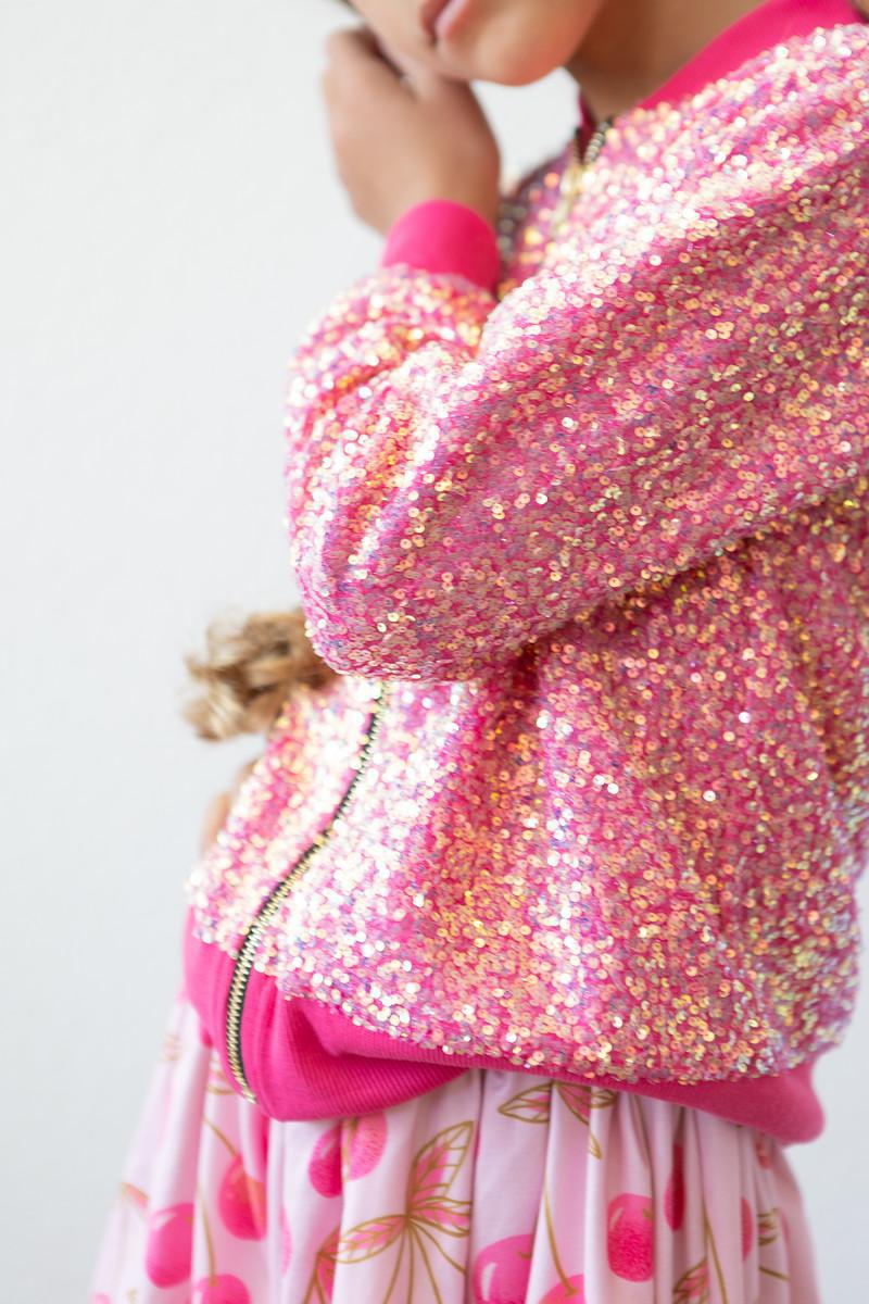 Hot Pink Sequin Jacket Key Attribute Jacket Mila & Rose