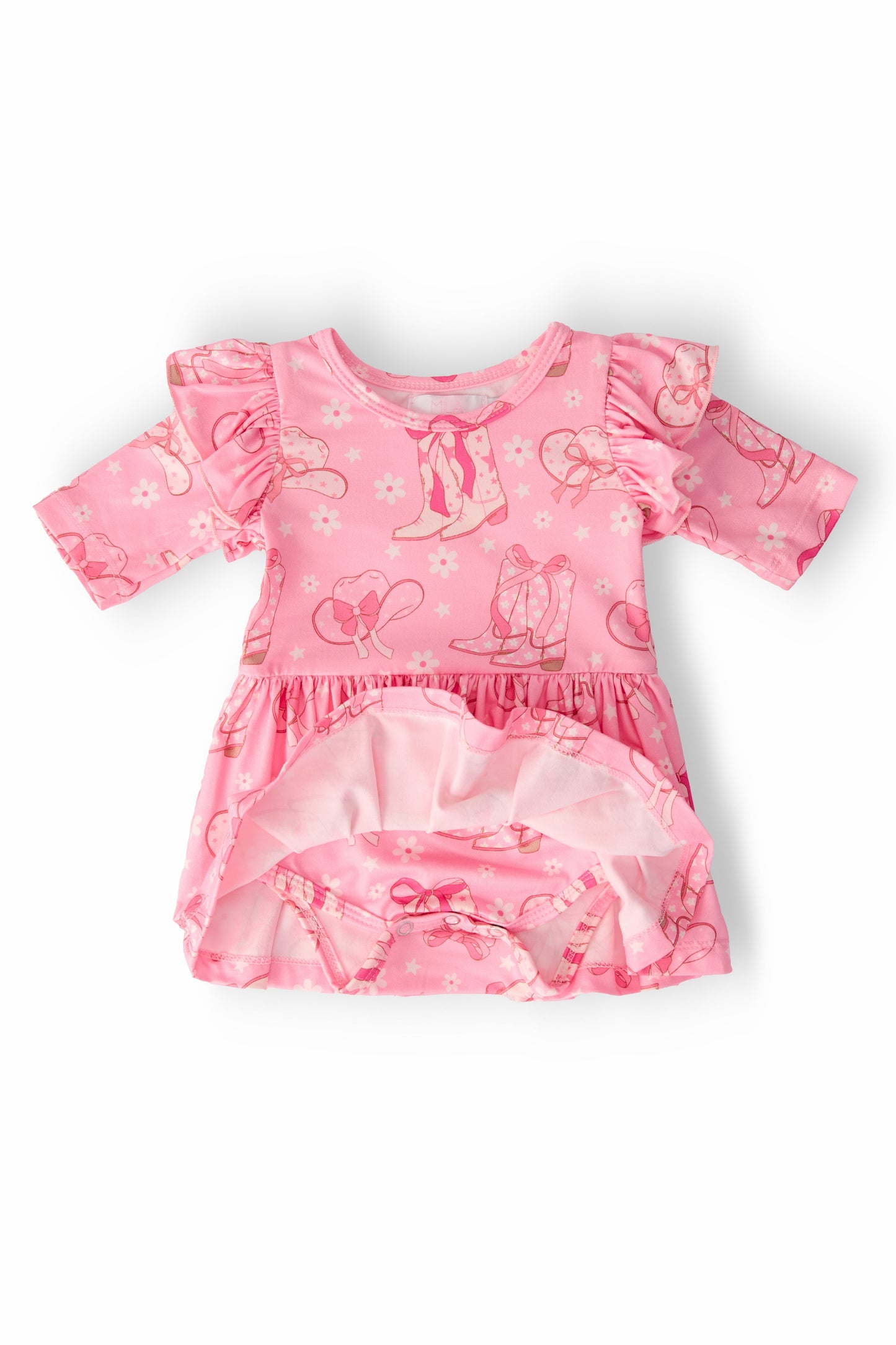 Howdy 3/4 Sleeve Flutter Twirl Bodysuit for Babies Mila & Rose