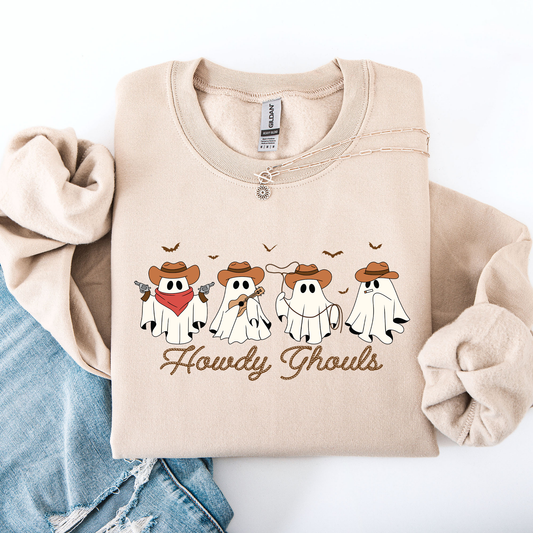 Cowboy Ghosts Western Halloween Sweatshirt Howdy Ghouls