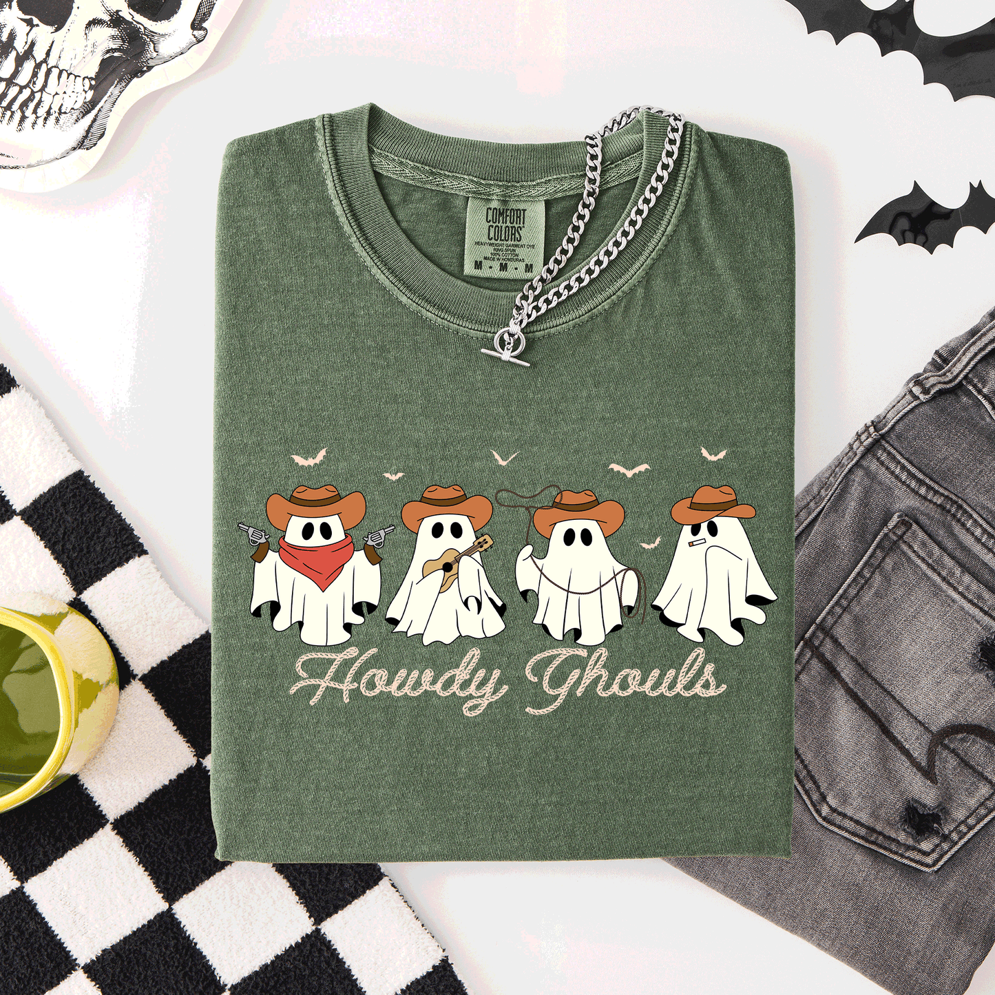 Howdy Ghouls Cowboy Ghosts Comfort Colors T-Shirt Refinery Number One