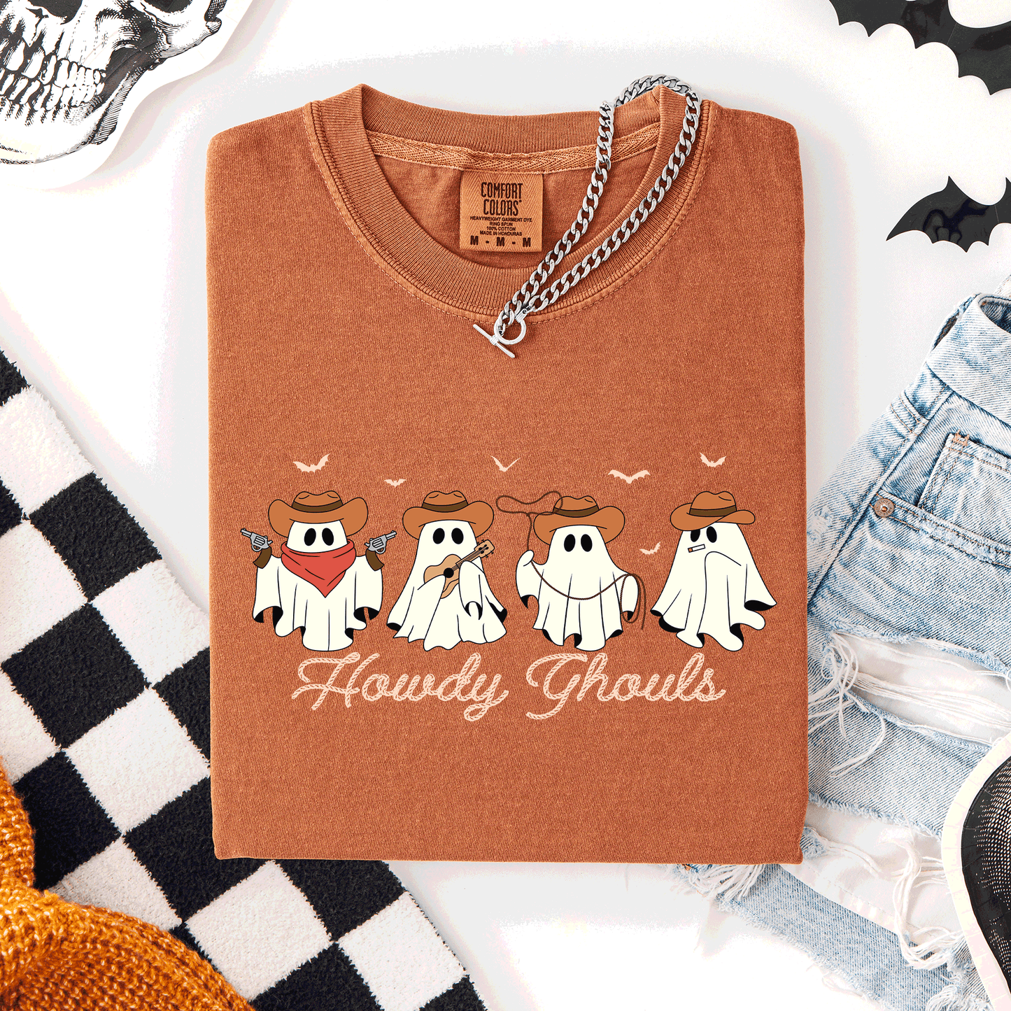 Howdy Ghouls Cowboy Ghosts Comfort Colors T-Shirt Refinery Number One