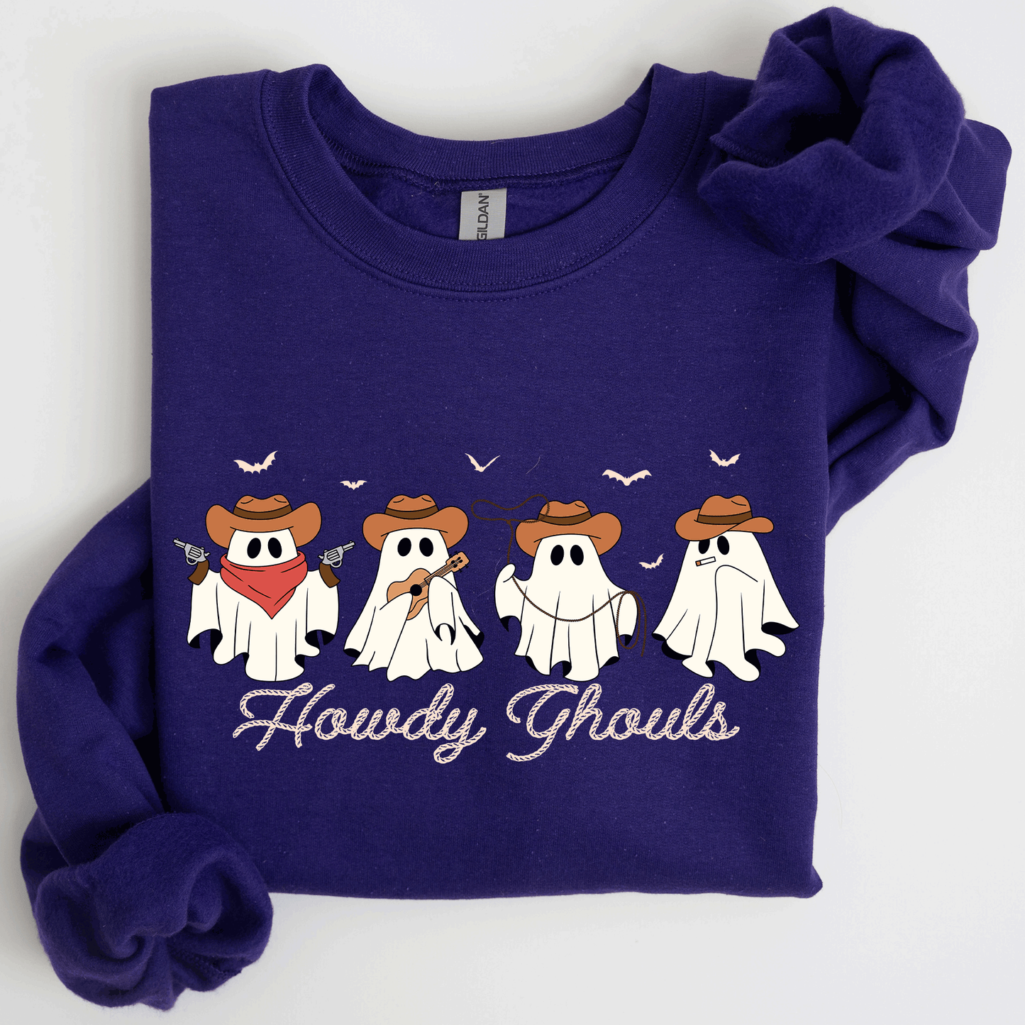 Cowboy Ghosts Western Halloween Sweatshirt Howdy Ghouls