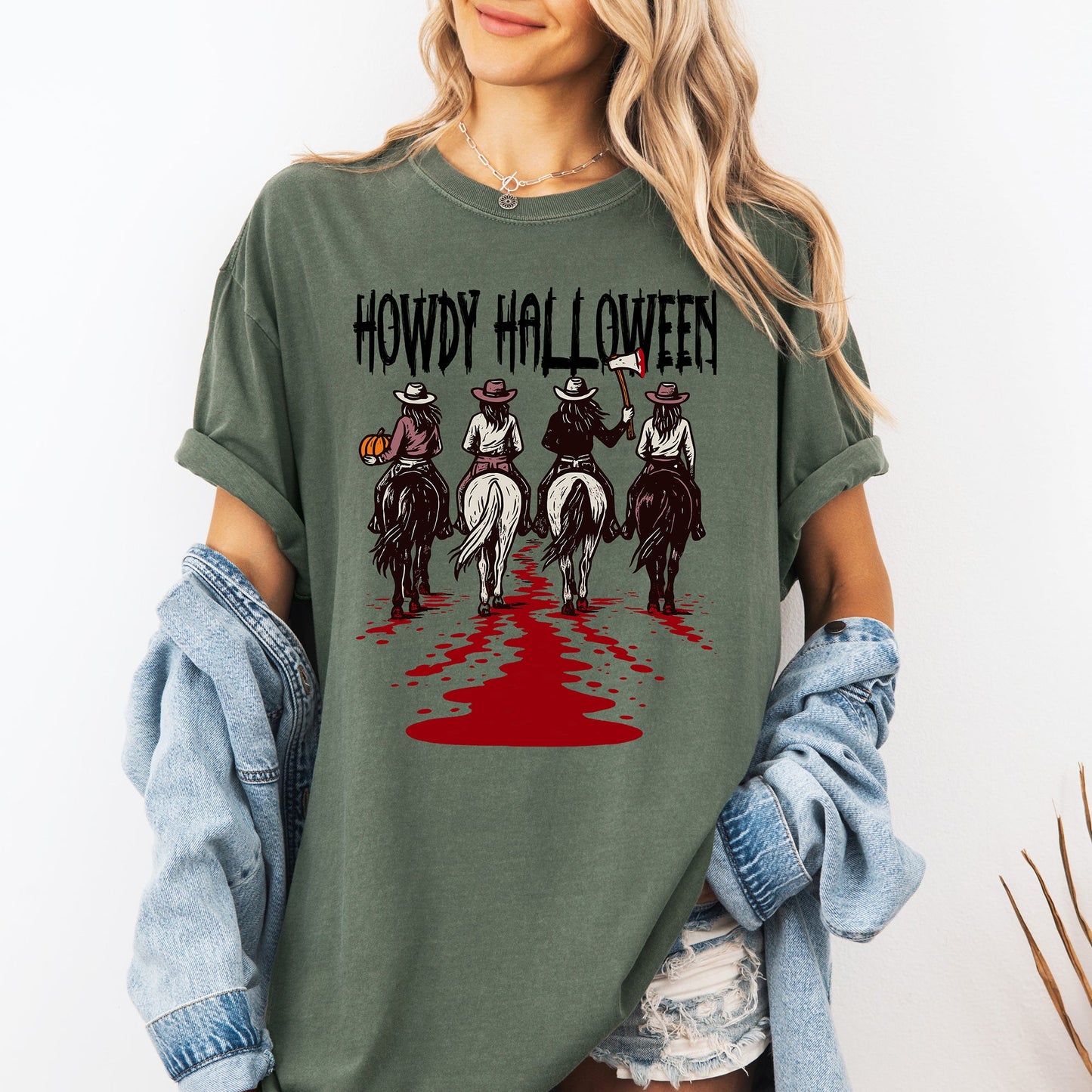 Howdy Halloween Comfort Colors Cowgirls Western Spooky T-Shirt Refinery Number One