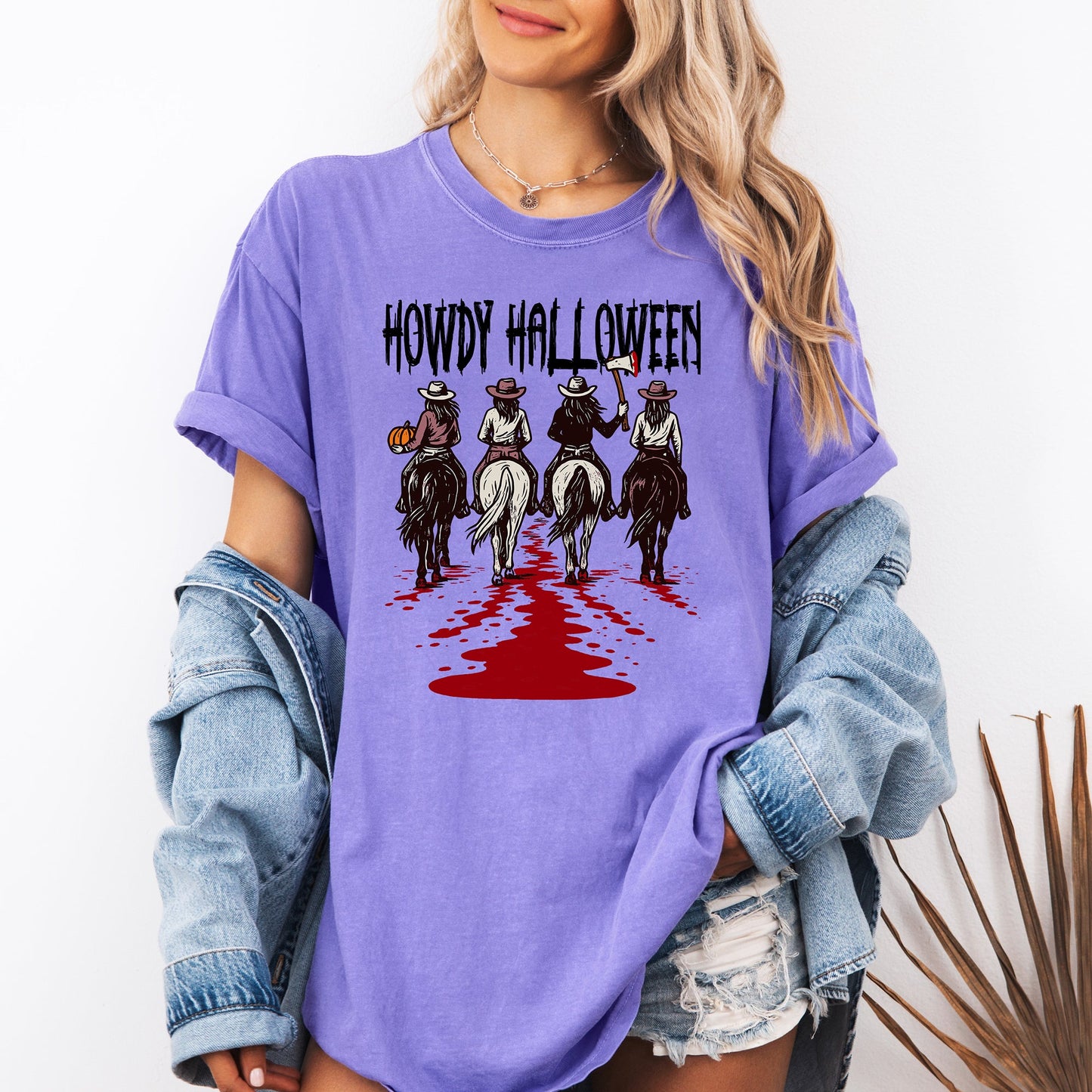 Howdy Halloween Comfort Colors Cowgirls Western Spooky T-Shirt Refinery Number One
