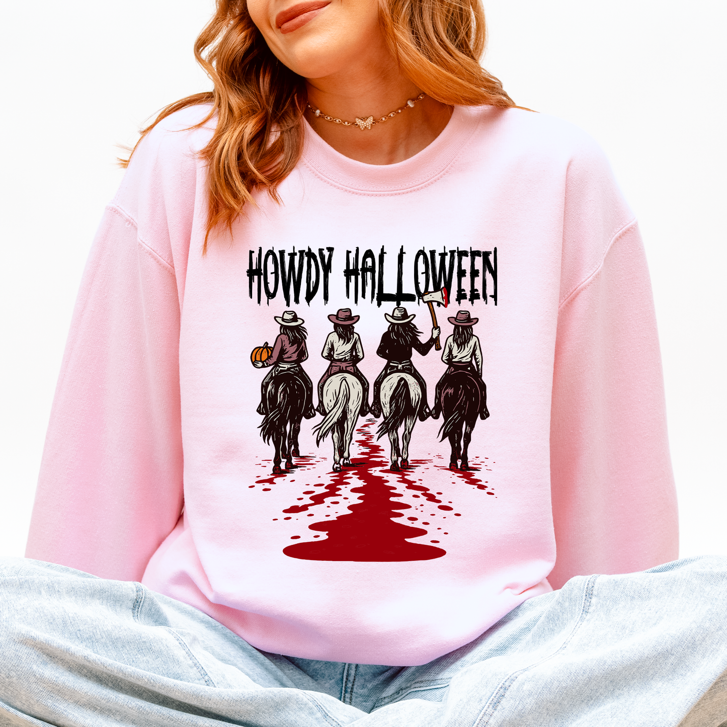Howdy Halloween Cowgirls Western Spooky Sweatshirt Refinery Number One
