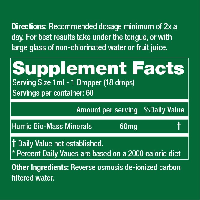 2oz Detox 100% Humic Minerals Concentrate