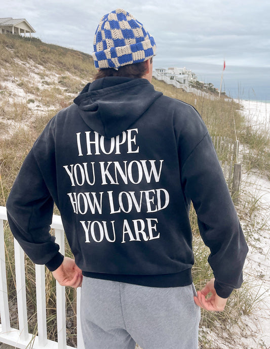 Unisex Hoodie Black Relaxed Fit I Hope You Know