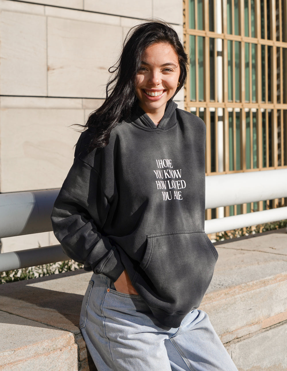 Unisex Hoodie Black Relaxed Fit I Hope You Know