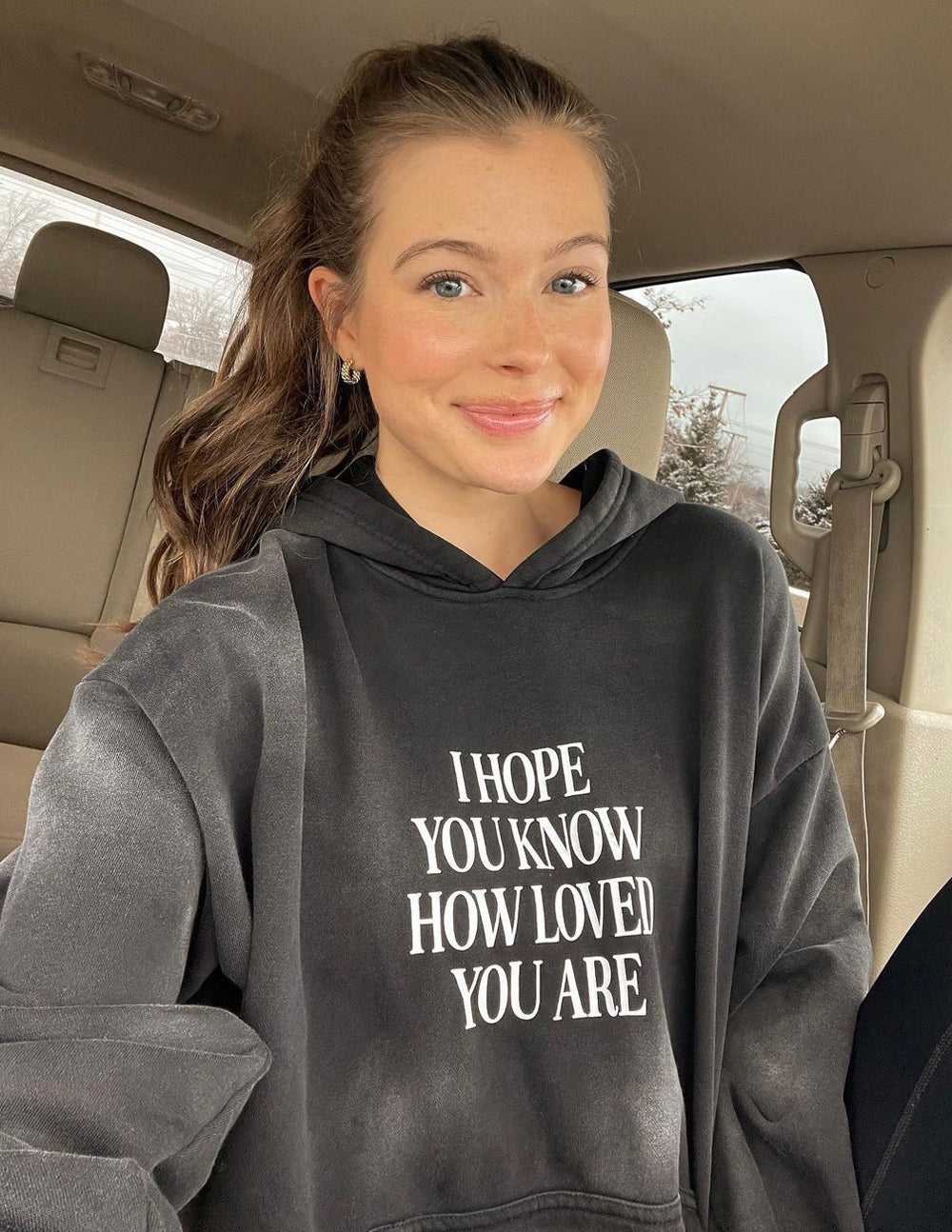 Unisex Hoodie Black Relaxed Fit I Hope You Know