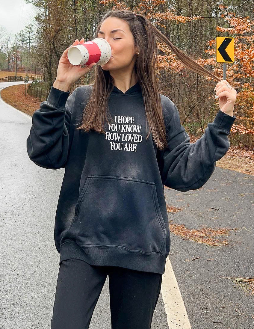 Unisex Hoodie Black Relaxed Fit I Hope You Know