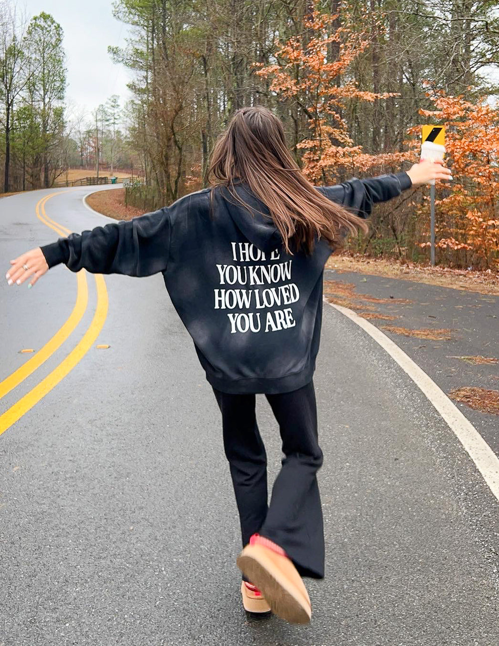 Unisex Hoodie Black Relaxed Fit I Hope You Know