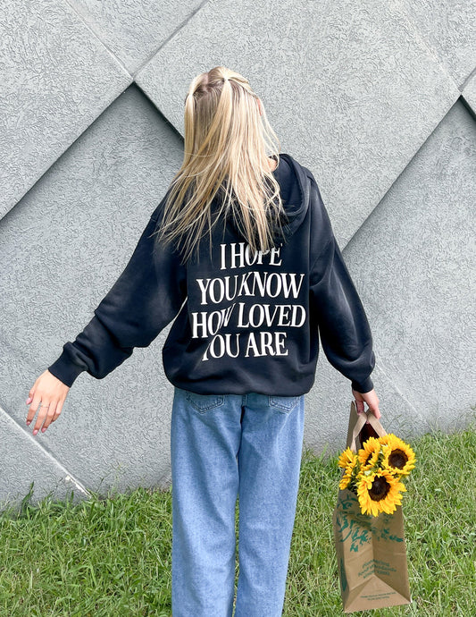 Unisex Hoodie Black Relaxed Fit I Hope You Know