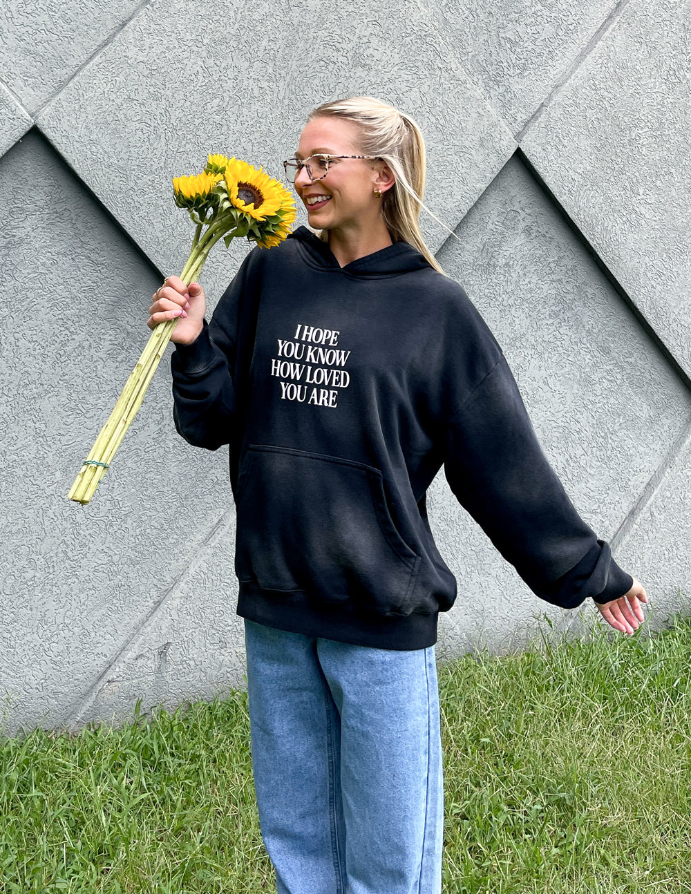 Unisex Hoodie Black Relaxed Fit I Hope You Know
