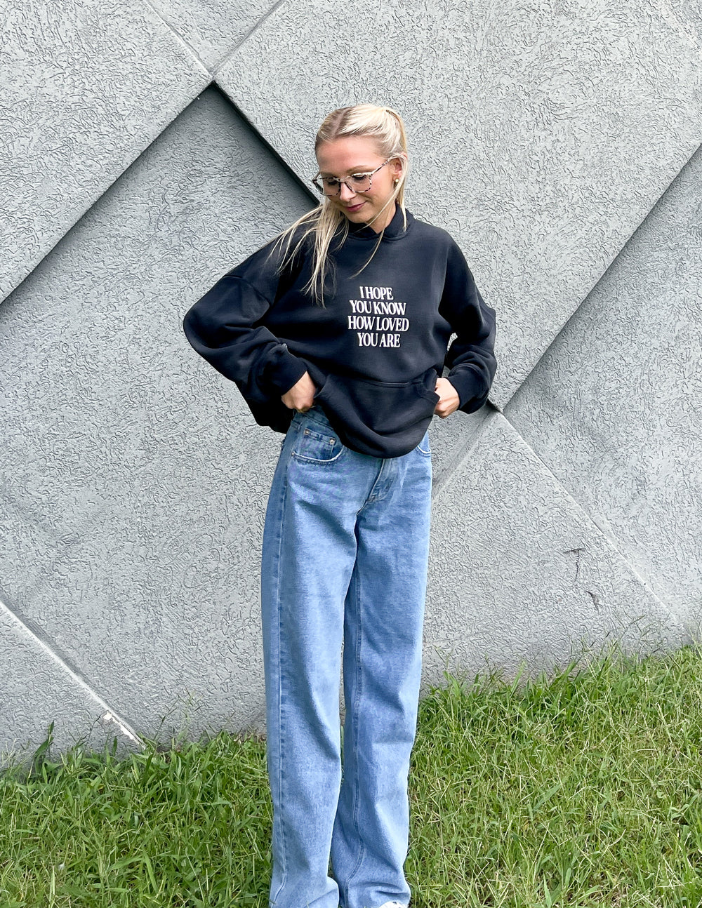 Unisex Hoodie Black Relaxed Fit I Hope You Know