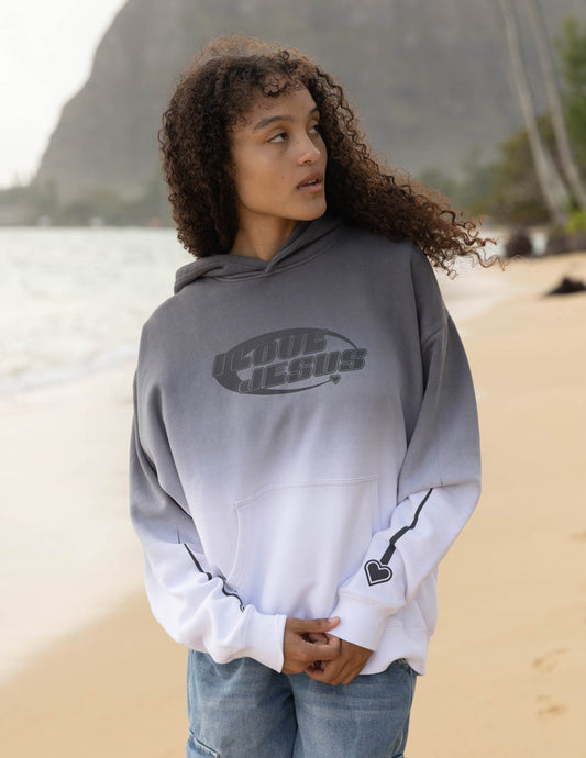 I Love Jesus Magnet Ombre Unisex Hoodie