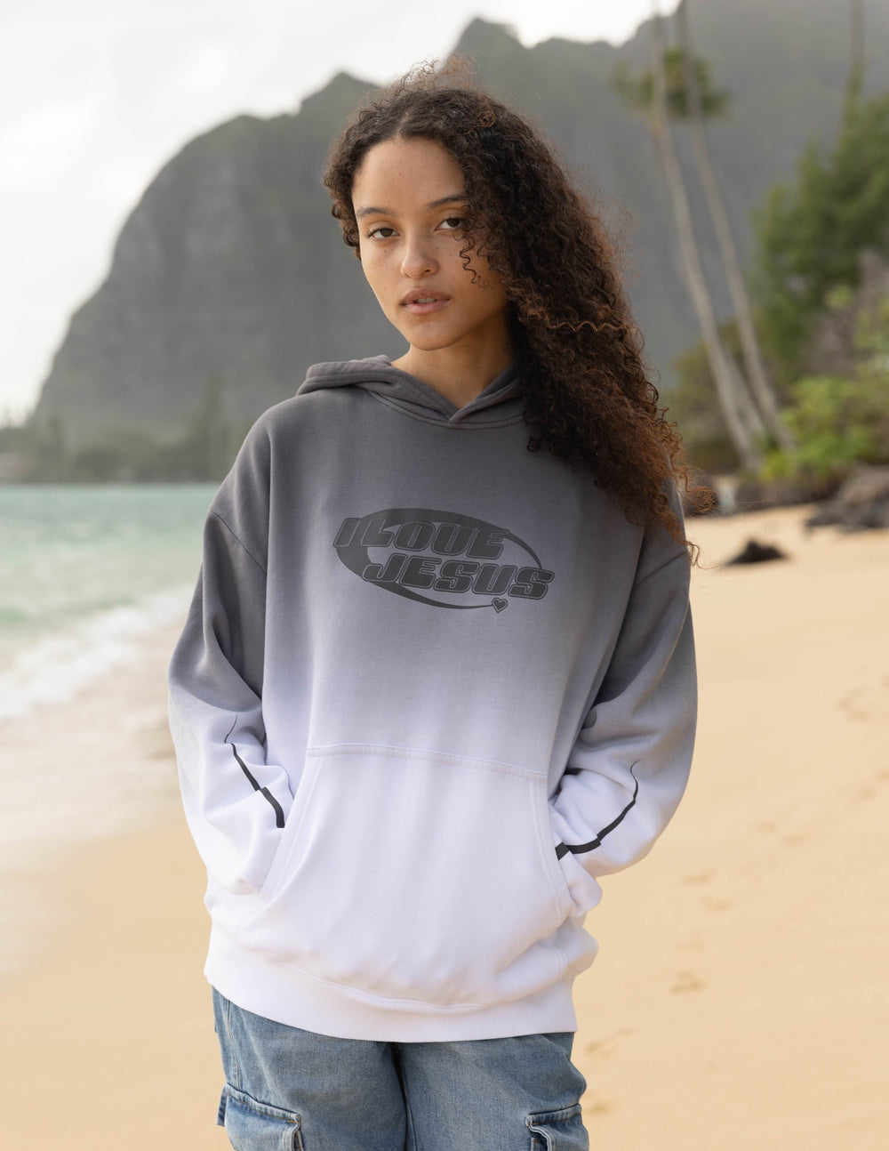 I Love Jesus Magnet Ombre Unisex Hoodie