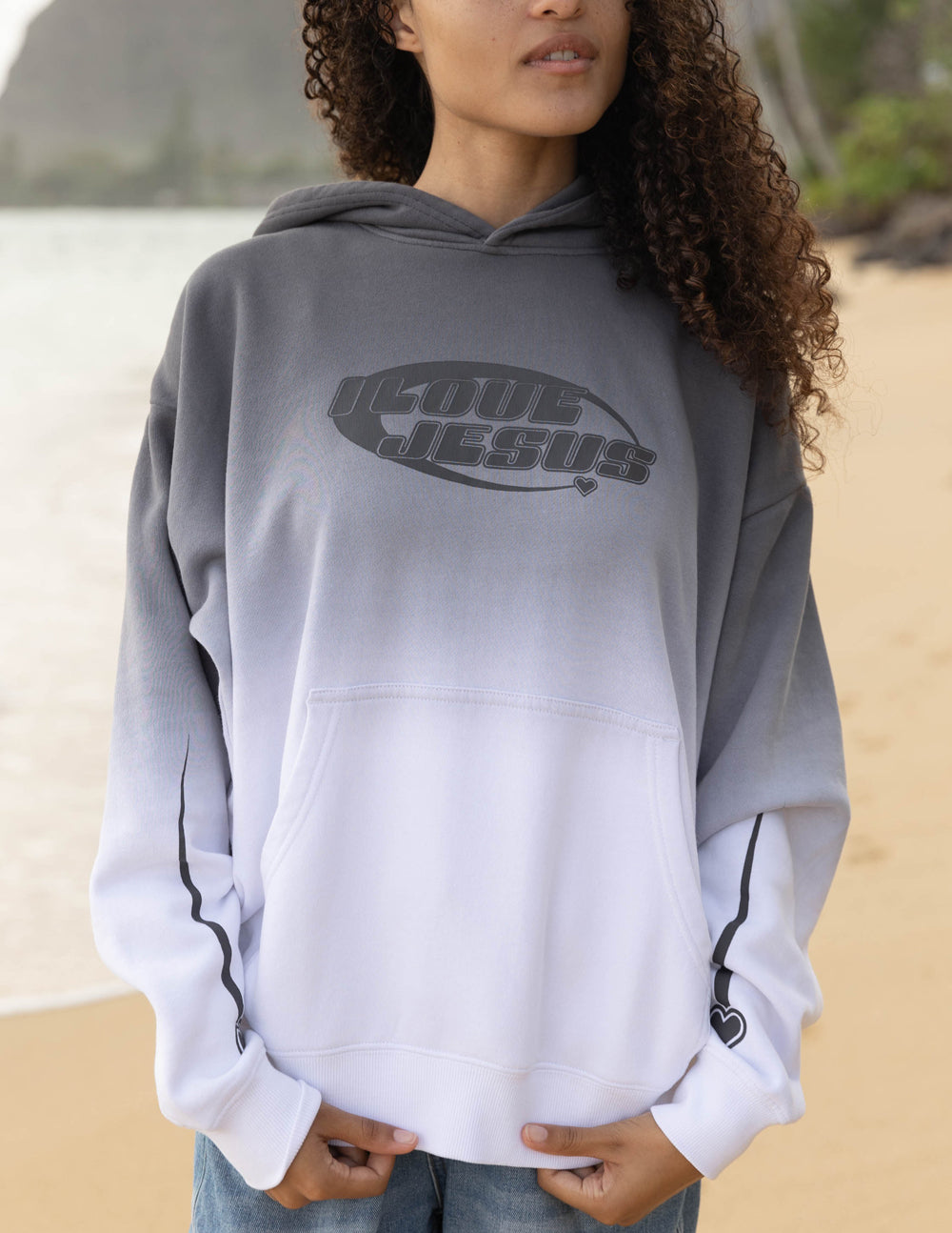 I Love Jesus Magnet Ombre Unisex Hoodie