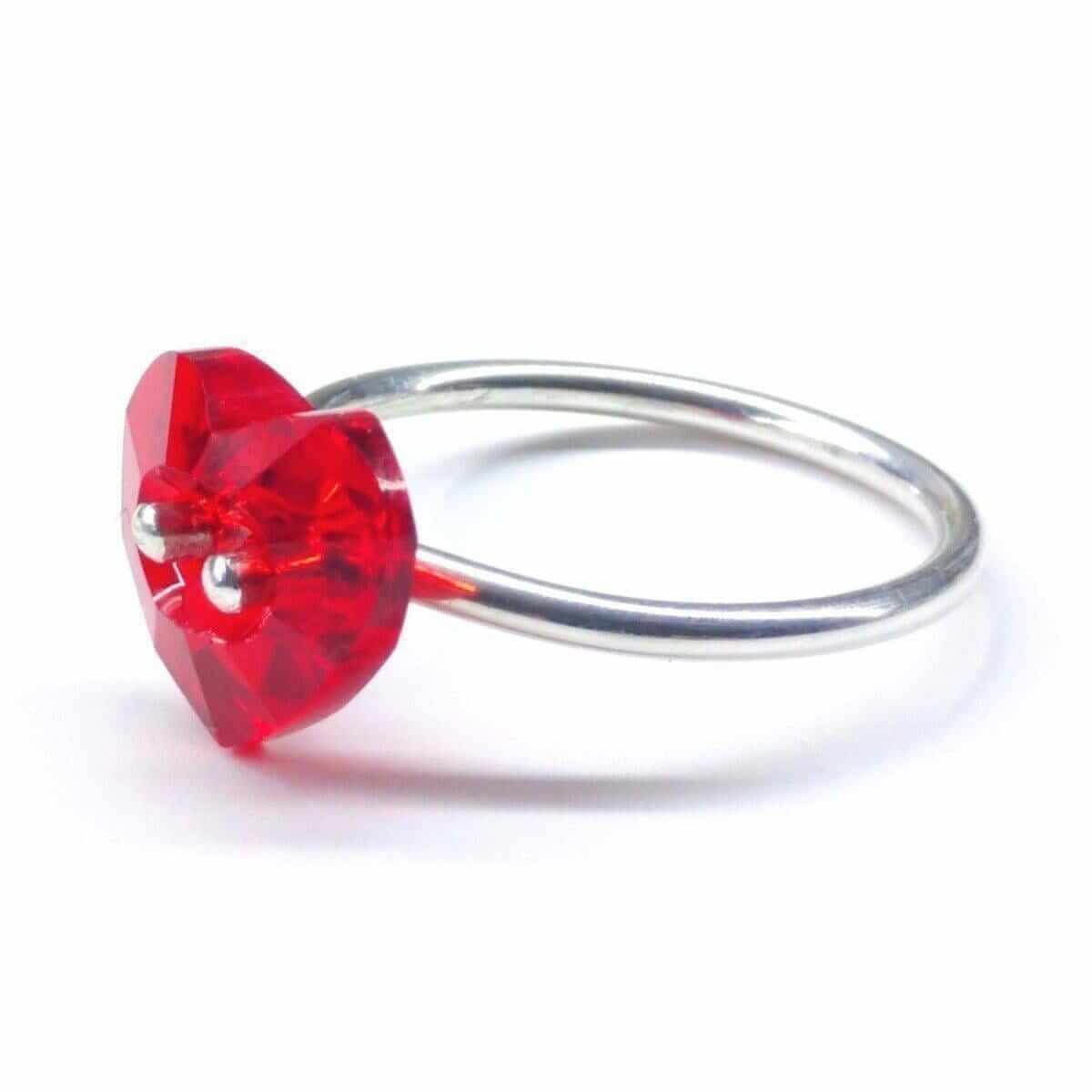Swarovski Crystal Heart Ring Red Bling I Love You Ring Alexa Martha Designs