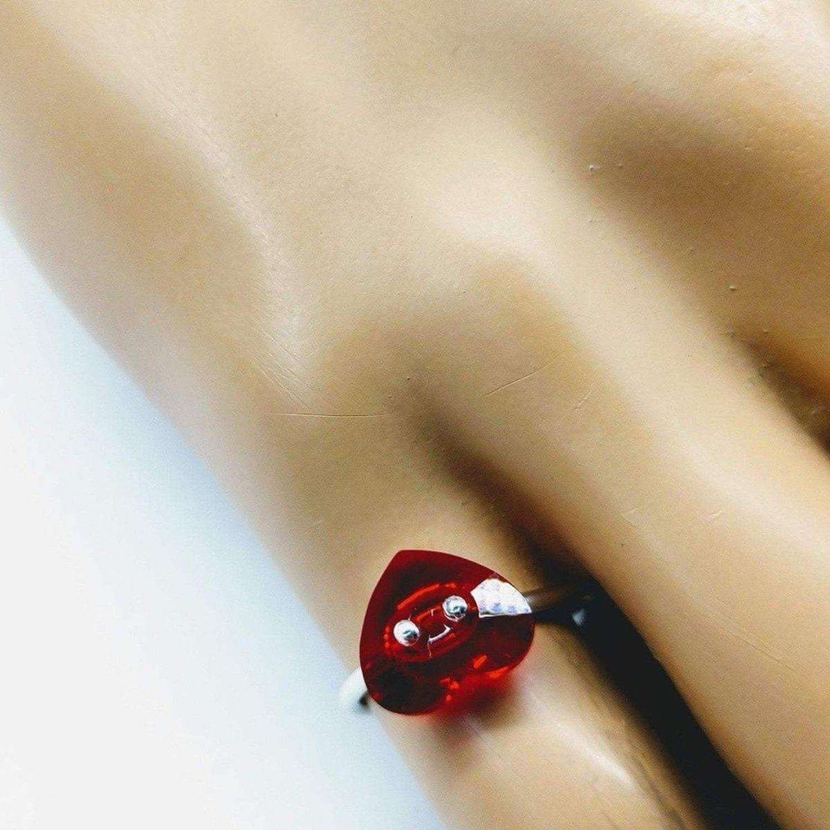 Swarovski Crystal Heart Ring Red Bling I Love You Ring Alexa Martha Designs