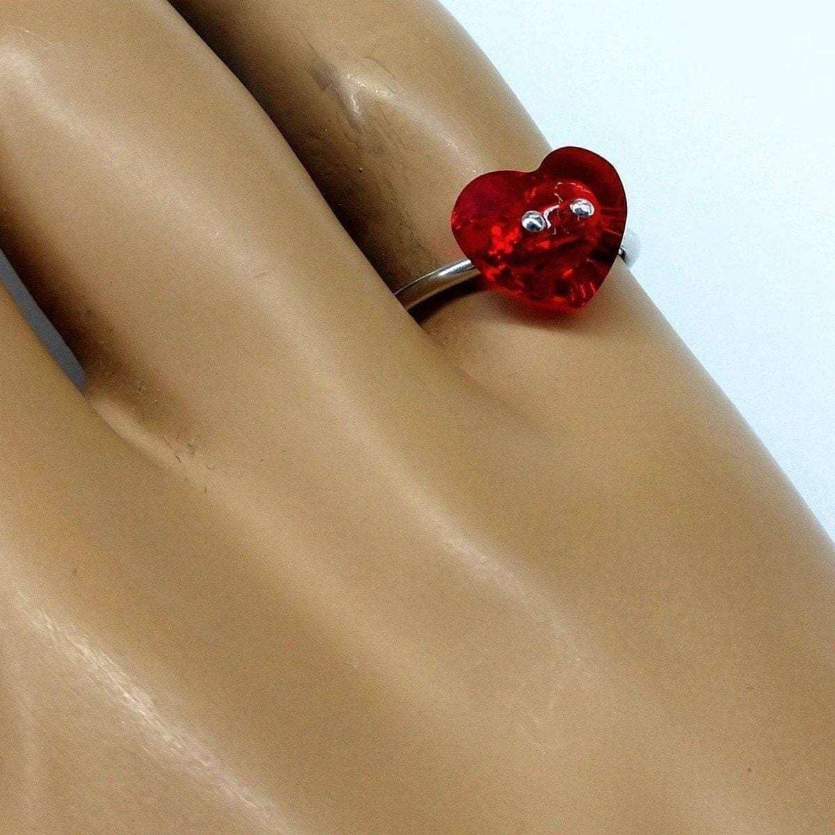 Swarovski Crystal Heart Ring Red Bling I Love You Ring Alexa Martha Designs