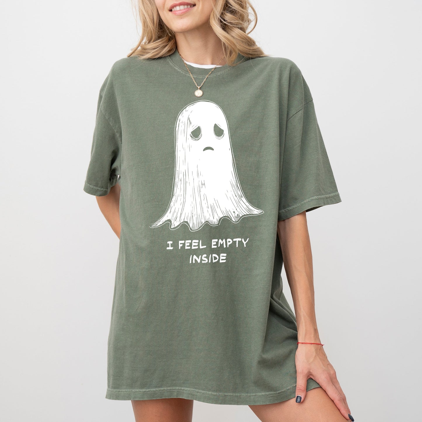 I Feel Empty Inside Ghost Aesthetic Mental Health Tshirt Comfort Colors T-Shirt