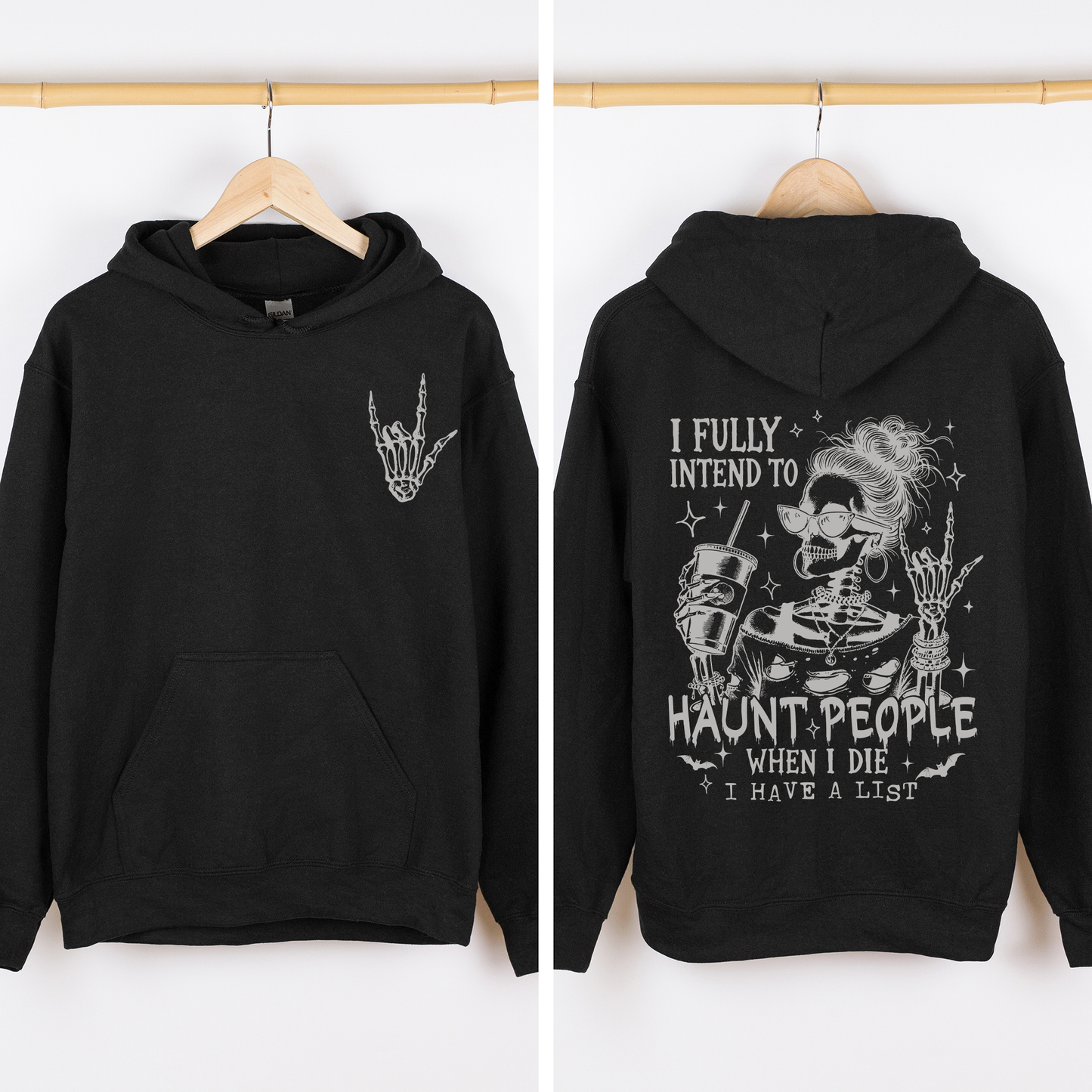 Skeleton Funny Sassy Halloween Graphic Hoodie Hooded Sweatshirt Refinery Number One