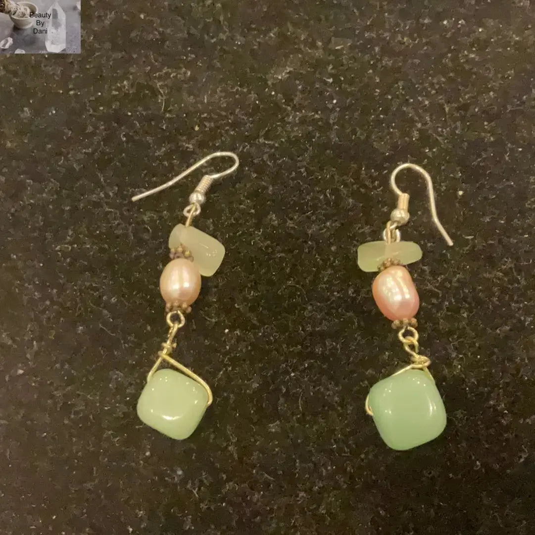Aventurine Green Necklace & Earrings Set Beauty by Dani