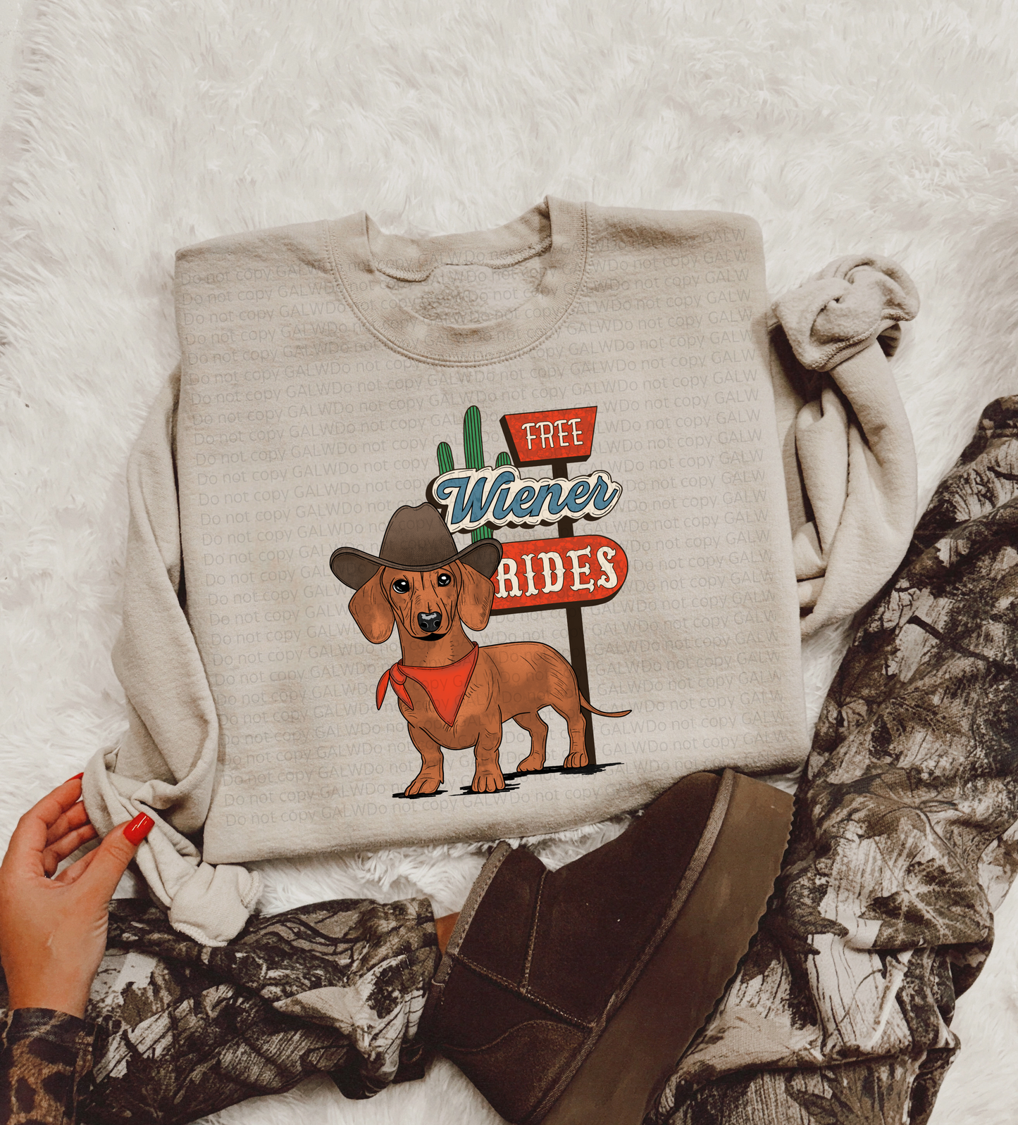 Free wiener rides quirky tee & sweatshirts Gunpowder and Lace Boutique Nac